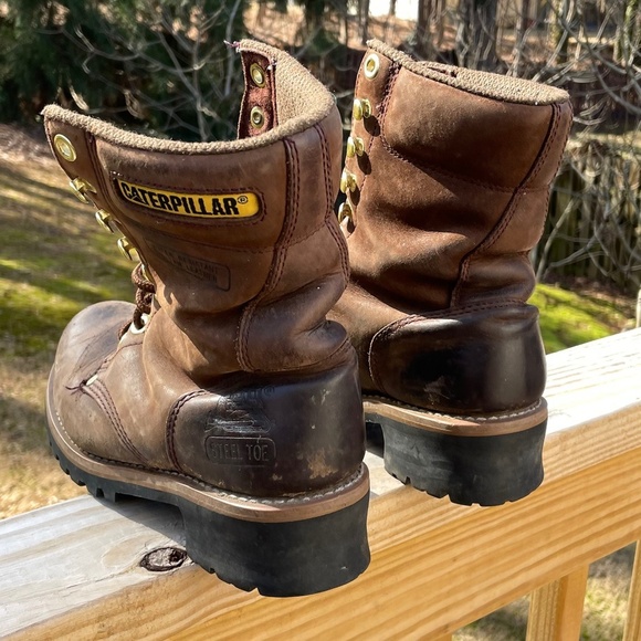 Caterpillar Mens LOGGER  Steel Toe Brown Leather Boots Size 7 main image 15